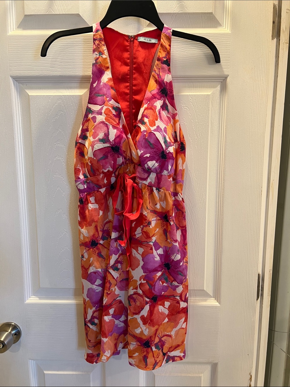 DO+BE Pink & Orange Floral Midi Dress